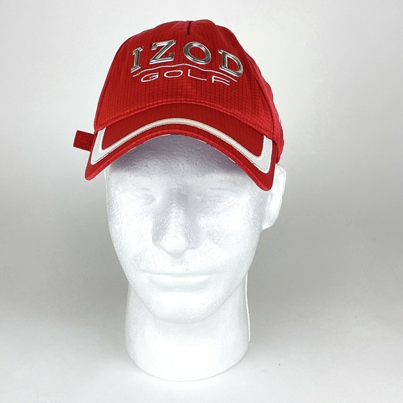 Izod Golf Hat Unisex Cap With Logo Ball Marker Logo Strap Red White Silver - Picture 1 of 12